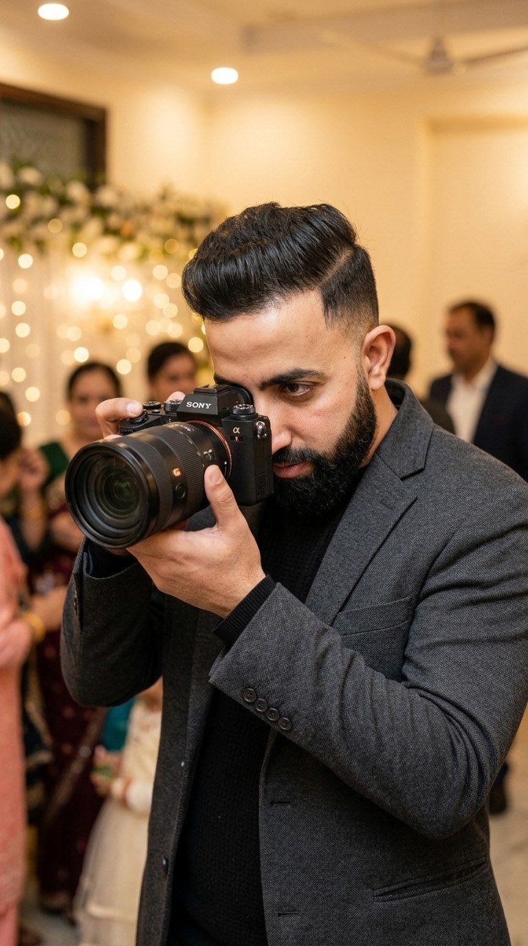 Mohit Sharma photographing a wedding for Windsor Photo and Video Co. in Windsor, Ontario