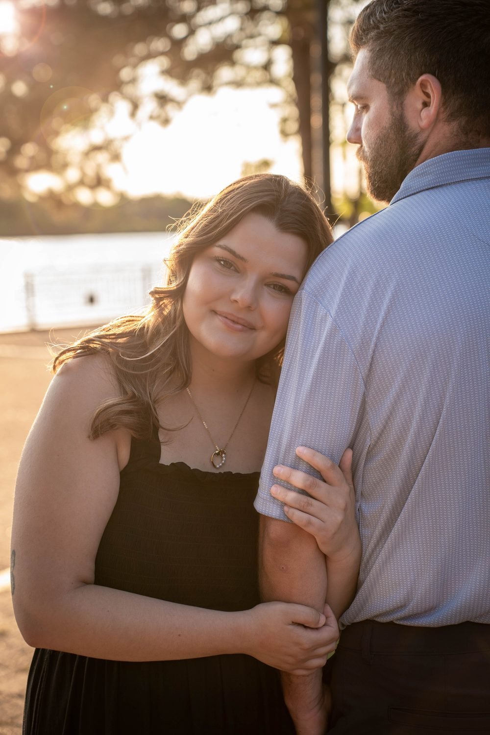 Couple at golden hour near King's Navy Yard Park in Amherstburg